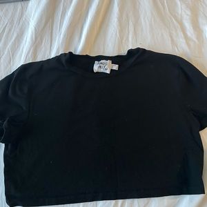 princess polly basic black cropped tee